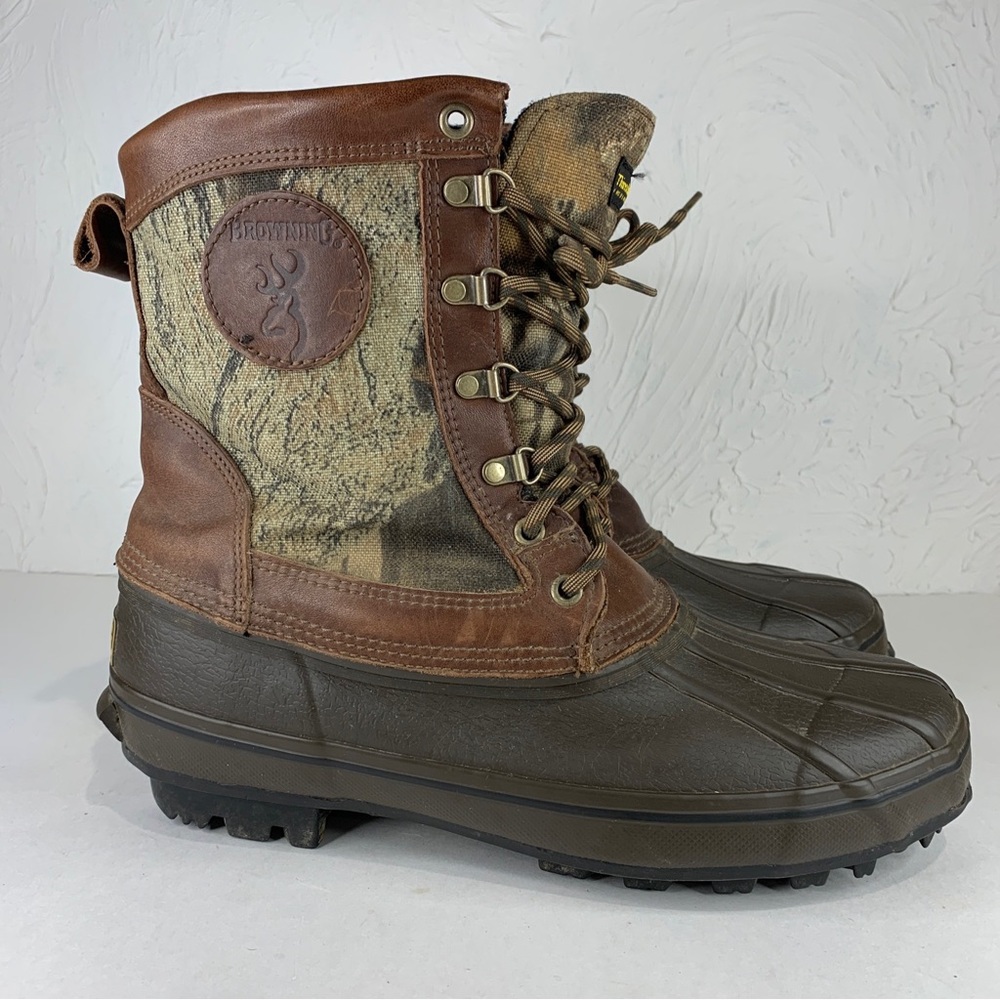 Browning Men's Camo Duck Boots Steel Shank & Insulated Size 10